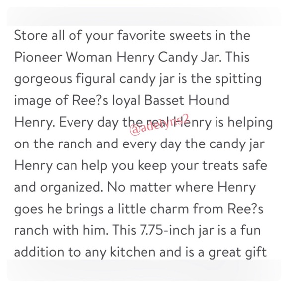 🌺 New Pioneer Woman 7.75"h Red Bandana Henry Shaped Basset Hound Dog Candy Jar - Picture 4 of 11